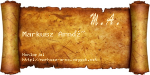 Markusz Arnó névjegykártya